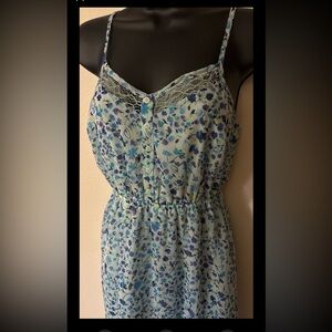 Candies Blue Floral Lace-Trim Sundress
